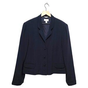Talbots Vintage Navy Pure Silk Blazer Sz 16